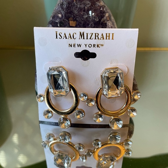 Isaac Mizrahi Jewelry - Isaac Mizrahi Gold and Silver Geometric Earrings whimsical goth